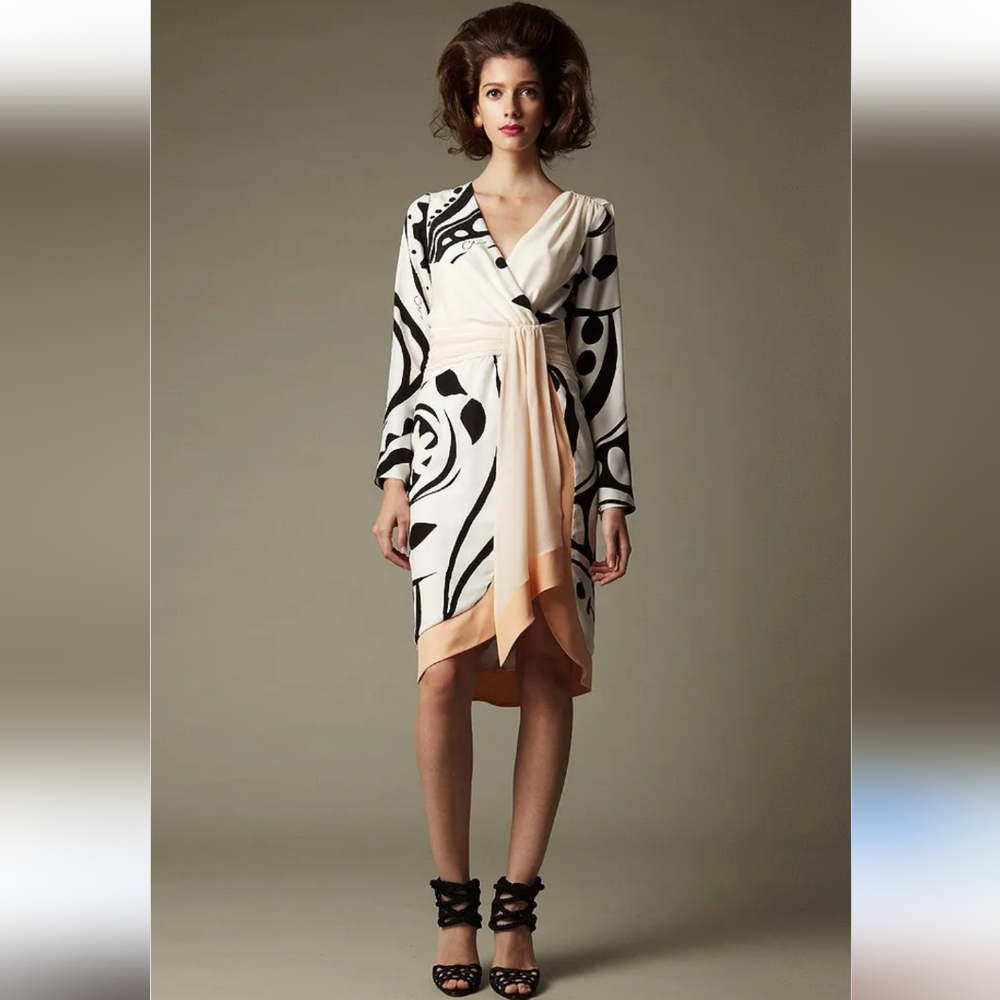 Chris Benz Runway Stripe Silk Dress Size 8